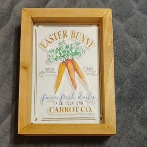 Easter Bunny Carrot Co. Wall Art with Wooden Frame